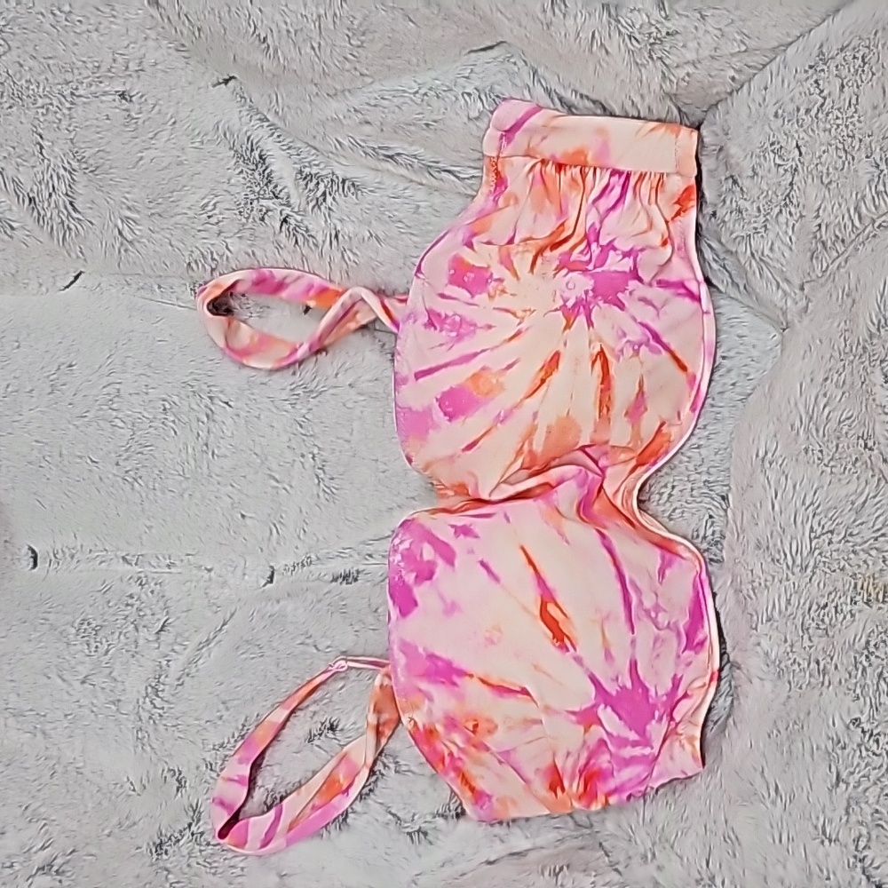 NWT Shade & Shore Bikini Top, 34D, wonderful tye-dye colors! Padded